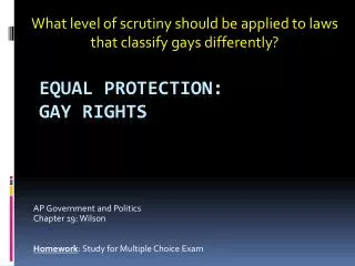 Equal Protection: Gay Rights