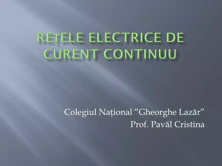 re ele electrice de curent continuu