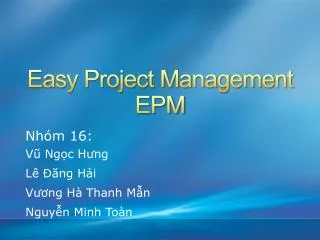 Easy Project Management EPM