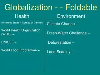 Globalization - - Foldable