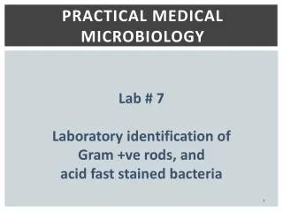 Practical Medical Microbiology