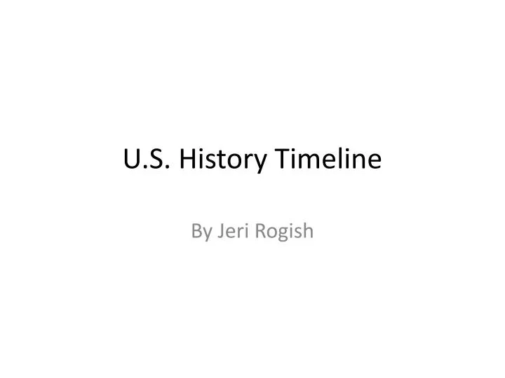 u s history timeline