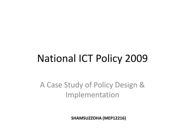 national ict policy 2009