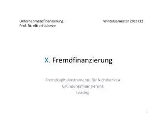 x fremdfinanzierung