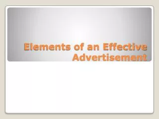 Elements of an Effective Advertisement