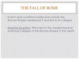 The fall of Rome