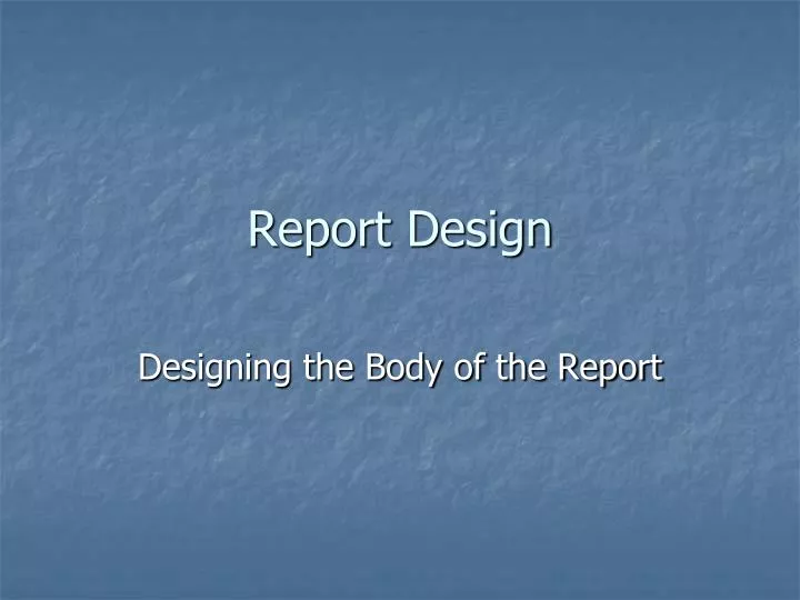 report design