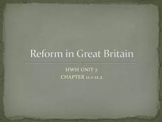 Reform in Great Britain