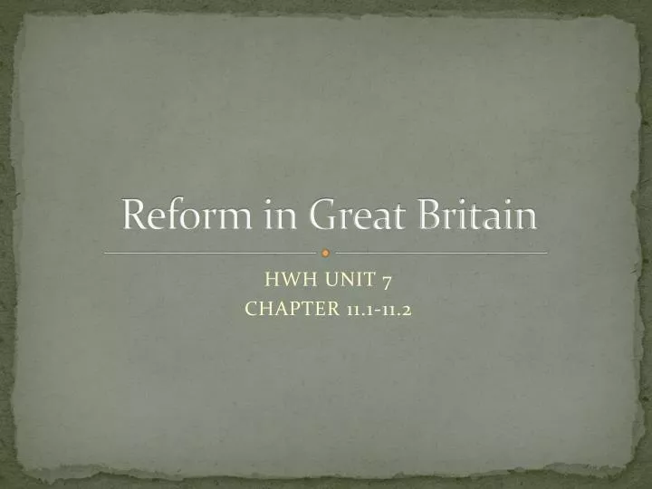 reform in great britain