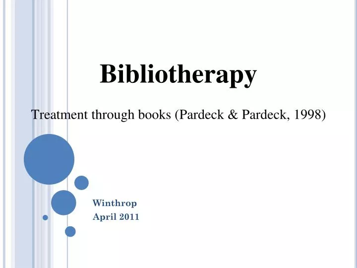 bibliotherapy treatment through books pardeck pardeck 1998