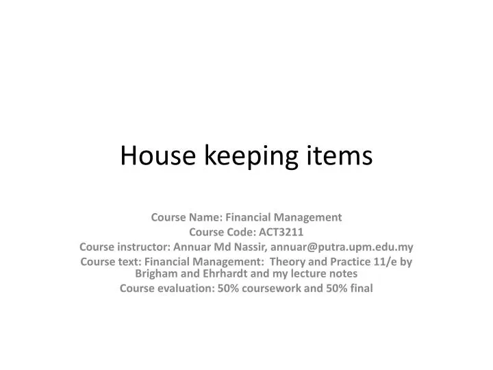 house keeping items