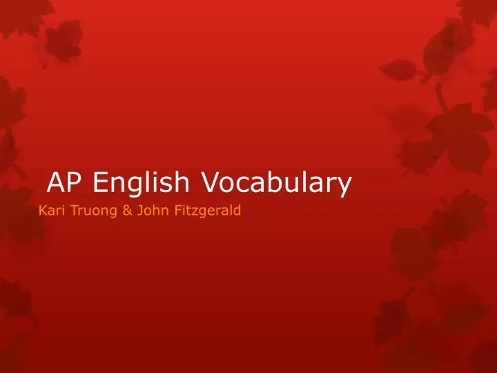ap english vocabulary