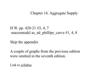 Chapter 14. Aggregate Supply