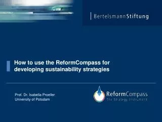 How to use the ReformCompass for developing sustainability strategies