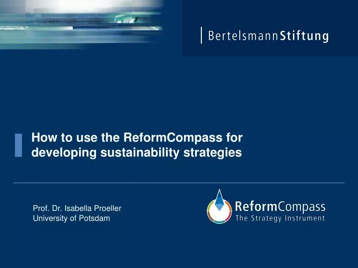 how to use the reformcompass for developing sustainability strategies
