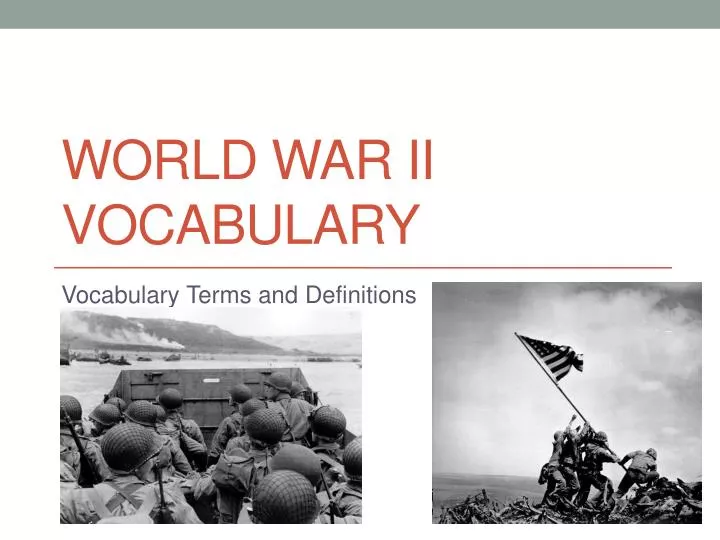 world war ii vocabulary