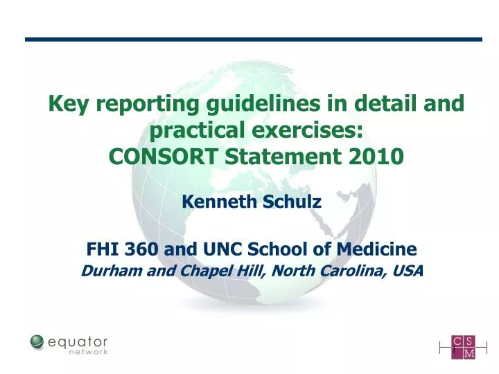 key reporting guidelines in detail and practical exercises consort statement 2010