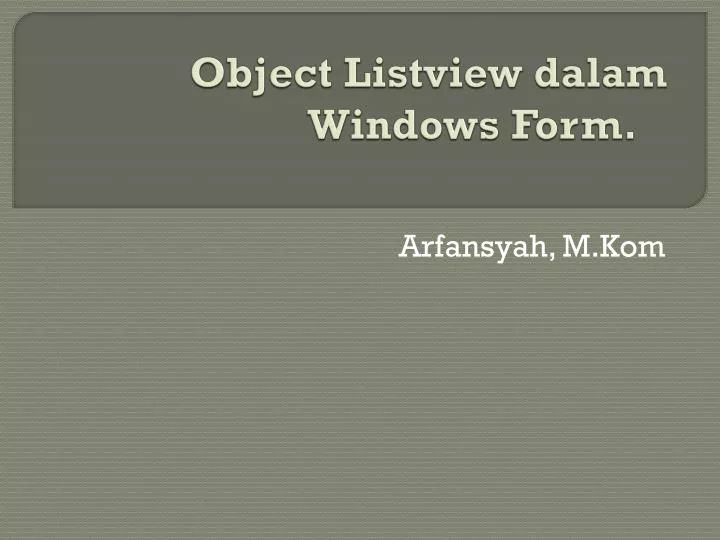 object listview dalam windows form