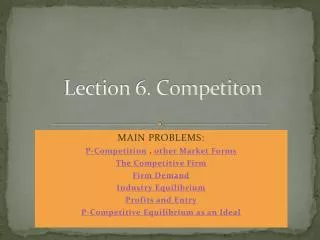 Lection 6. Competiton