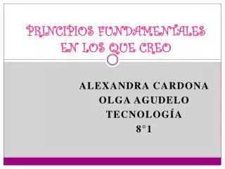 principios fundamentales en los que creo