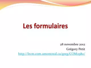 les formulaires
