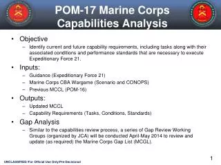 POM-17 Marine Corps Capabilities Analysis