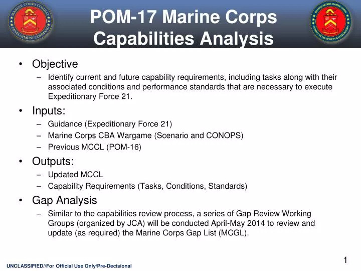 pom 17 marine corps capabilities analysis
