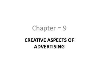 Creative aspects of advertising