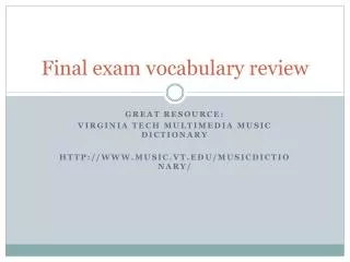 Final exam vocabulary review