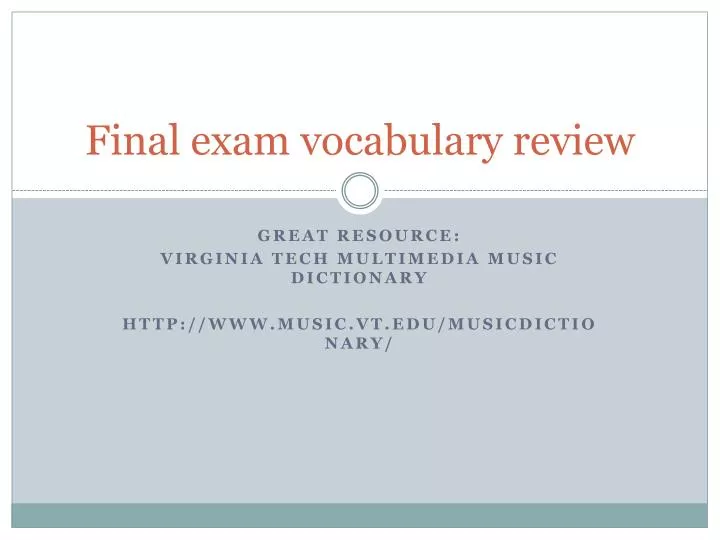 final exam vocabulary review