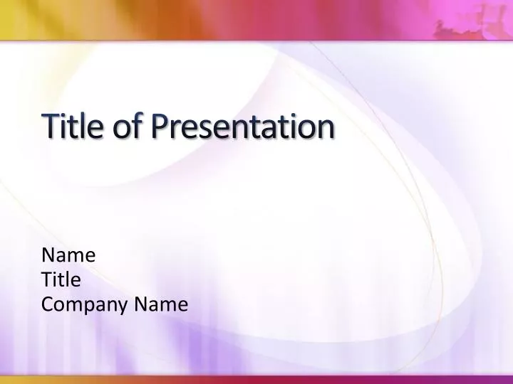 title of presentation