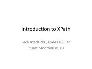 Introduction to XPath