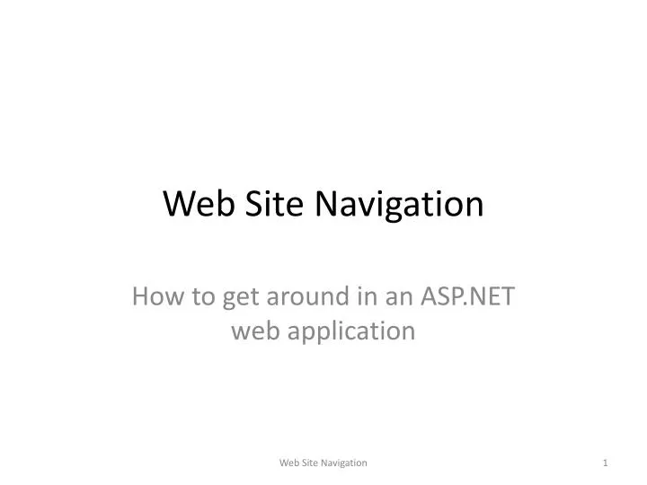 web site navigation