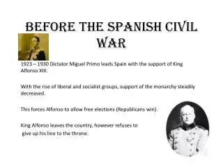 Before the Spanish Civil War