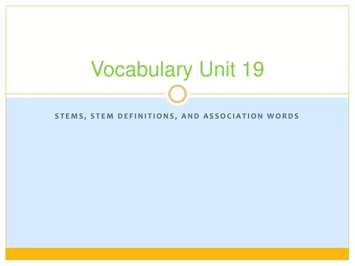 vocabulary unit 19