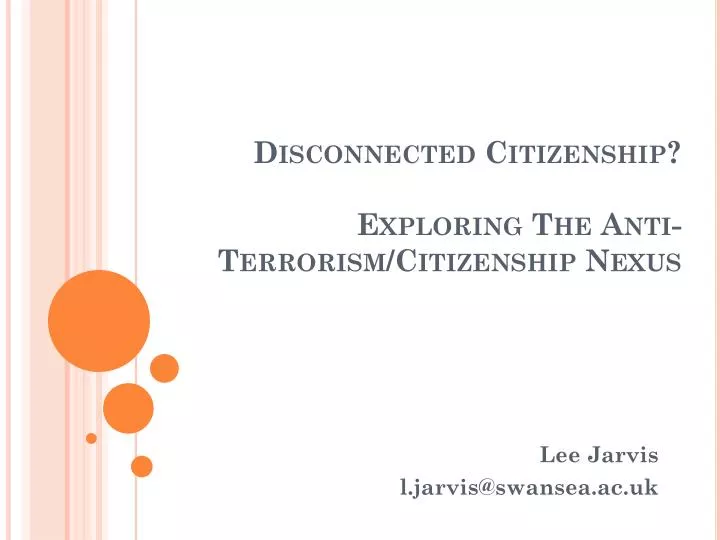 disconnected citizenship exploring the anti terrorism citizenship nexus