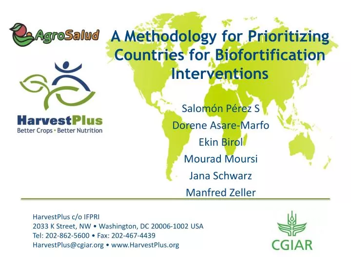 a methodology for prioritizing countries for biofortification interventions