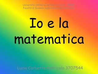 io e la matematica
