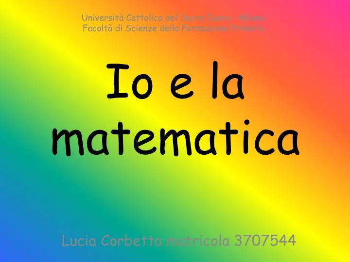 io e la matematica