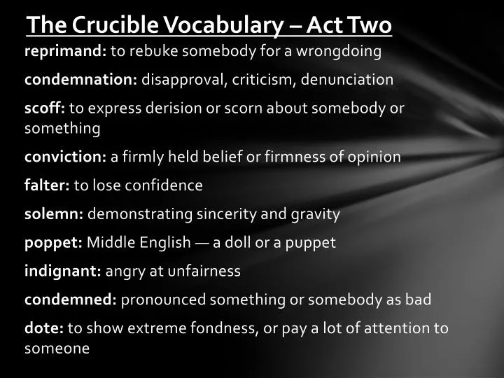 the crucible vocabulary act two