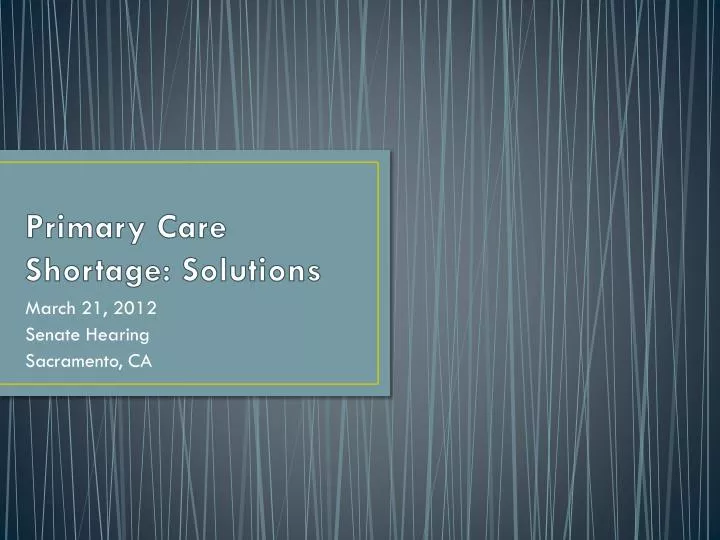 primary care shortage solutions