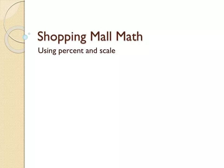 shopping mall math