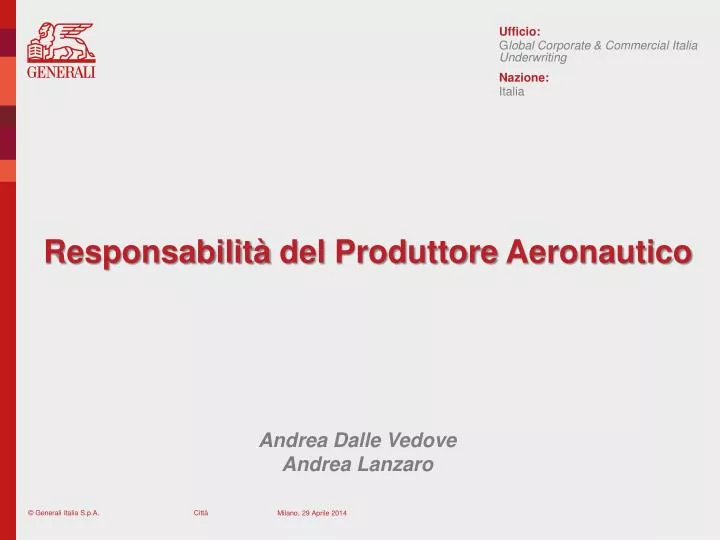 responsabilit del produttore aeronautico