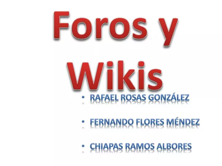 foros y wikis