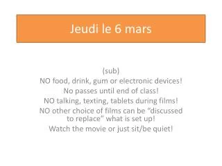 jeudi le 6 mars