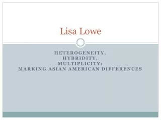 Lisa Lowe
