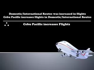 Domestic/International Routes was increased in flights