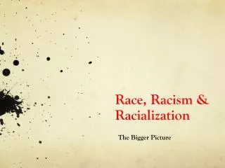 Race, Racism &amp; Racialization