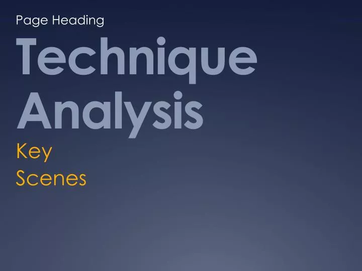 technique analysis