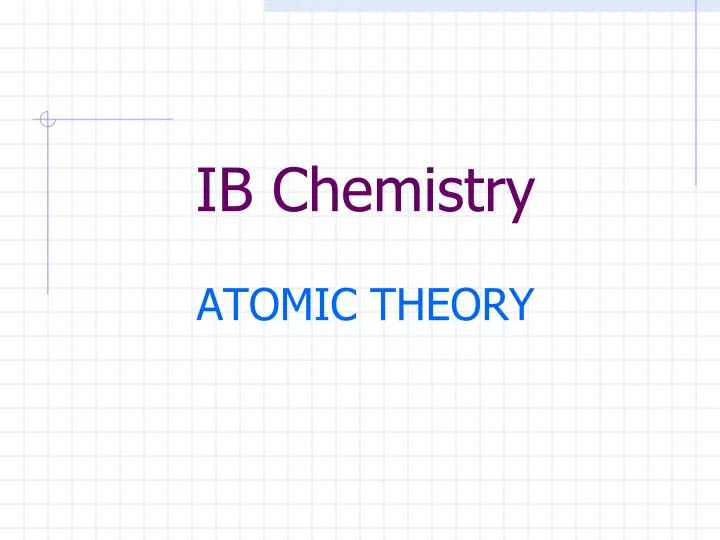 ib chemistry atomic theory